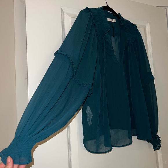 Mango Sheer Ruffle Top - Picture 3 of 5